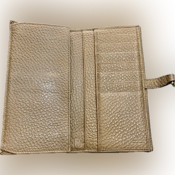 GUCCI Pebbled Leather Jackie Wallet w/ Horsebit Clasp - Picture 3 of 8